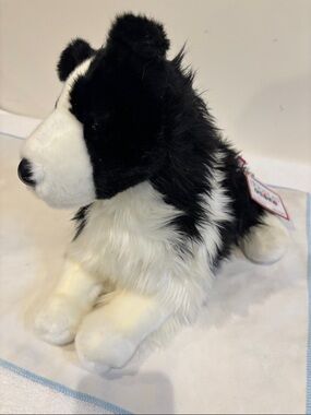 Plush Black and White Border Collie Dog Toy - Soft Cuddly Pet